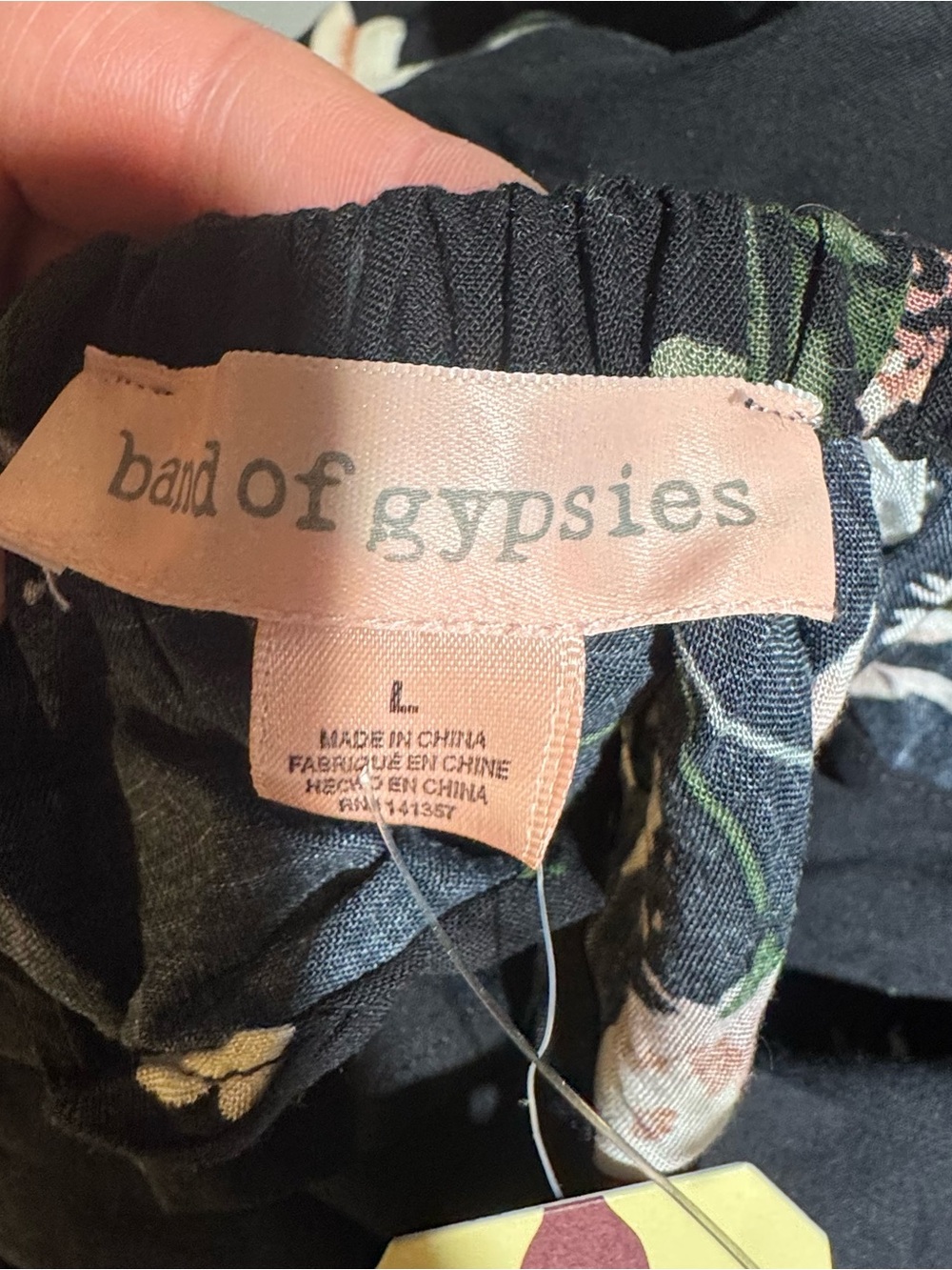 Band of Gypsies NWT Black Floral Dainty Feminine Coquette Maxi Dress Size Large - Picture 2 of 7